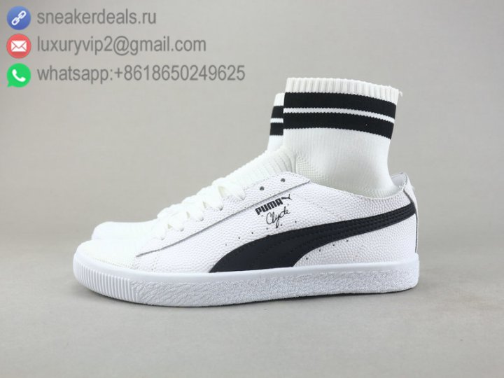 Puma Clyde Sock NYC Men High Top Sneakers White Black Leather Size 40-44